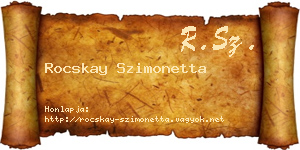 Rocskay Szimonetta névjegykártya